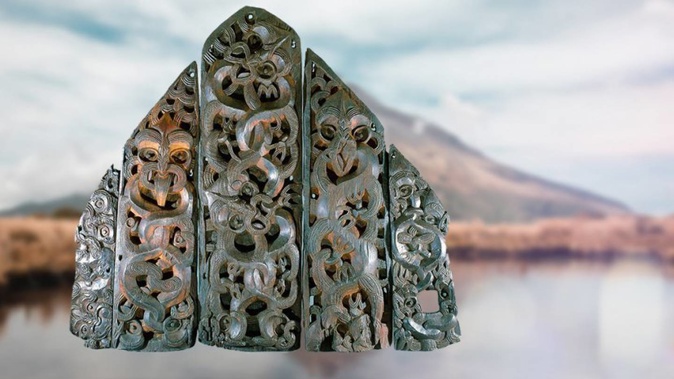 The Te Motunui Epa carved wooden panels. Photo / Te Ao Maori News