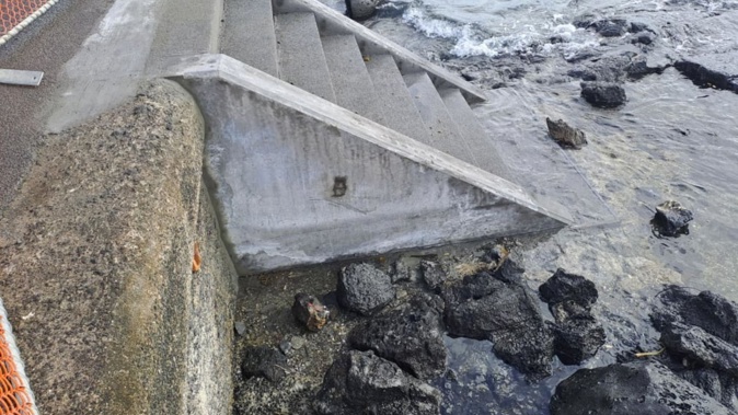 Four sets of concrete stairs along Milford Beach have been replaced, at a total cost of $263,000. Photo / Auckland Council