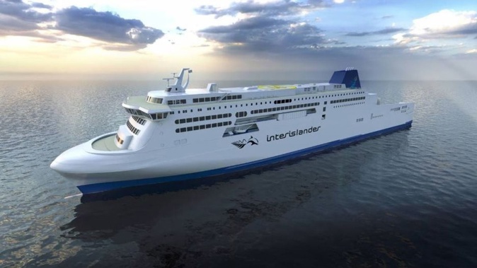 KiwiRail is moving to cancel a contract to build the two new mega ferries. Artist's impression / KiwiRail