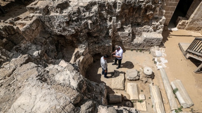 Archaeological finds in Gaza were evacuated from a building threatened by an Israeli strike. Photo / Mahmud Hams, AFP