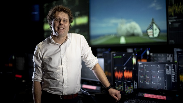 Rocket Lab CEO Peter Beck in the control room for NZ Herald Business Hub. Photo / Dean Purcell.