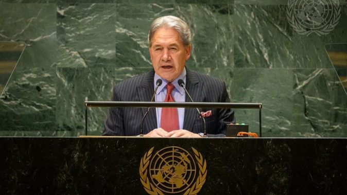 Winston Peters speaks at the UN General Assembly. Photo / NZ Herald