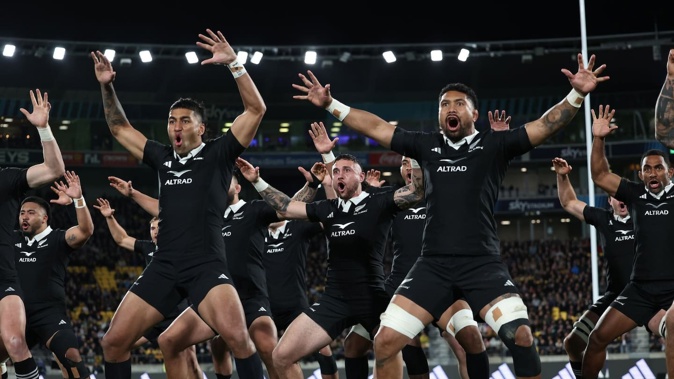 The All Blacks perform the haka before last year's Argentina test in Wellington. Photo / Photosport