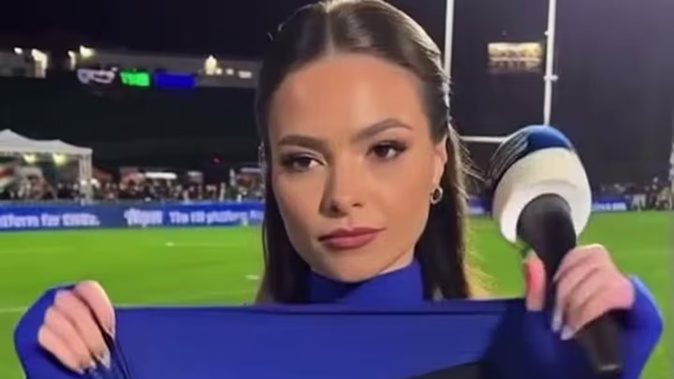 Deepfaked image of former rugby league sideline presenter Tiffany Salmond - published on her own social media to validate her complaint.