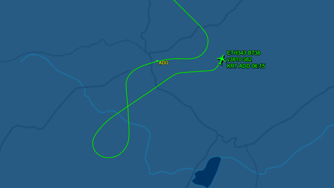 The flight cruised over the airport at 37,000 feet before the pilots woke up and corrected the route. Photo / @flightaware