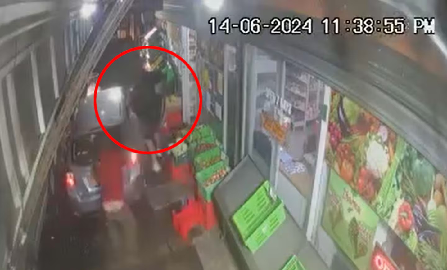 One man was seen swinging at the robbers as they made their getaway.