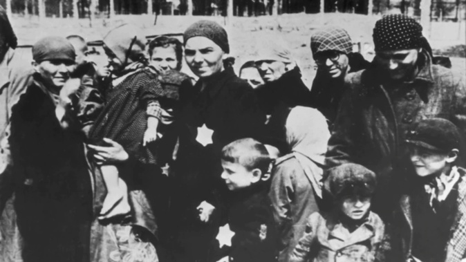 Jewish women and children shortly after arriving at Auschwitz concentration camp, Poland, circa 1943. (Photo / Hulton Archive)