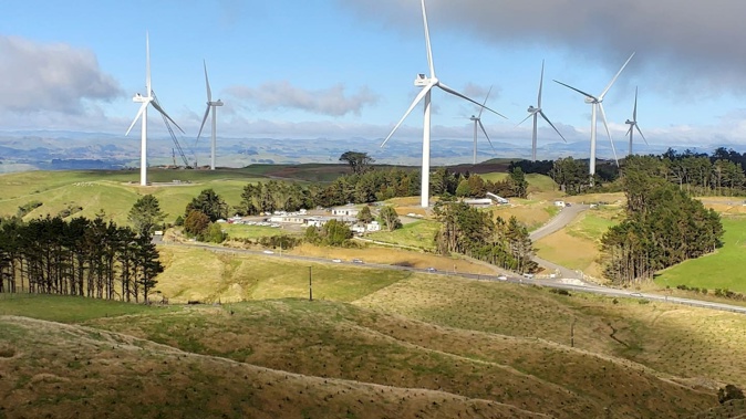 The Turitea South wind farm near Palmerston North, owned and operated by Mercury NZ.