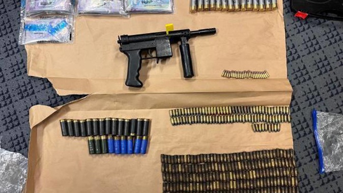 The gun was found with stolen tools and jewellery. Photo / Supplied