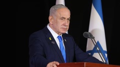 Israeli Prime Minister Benjamin Netanyahu participates in a state memorial ceremony for the fallen soldiers of the two-year Gaza war at the Mount Herzl military cemetery in Jerusalem on October 16. Photo / Alex Kolomoisky, pool, AFP