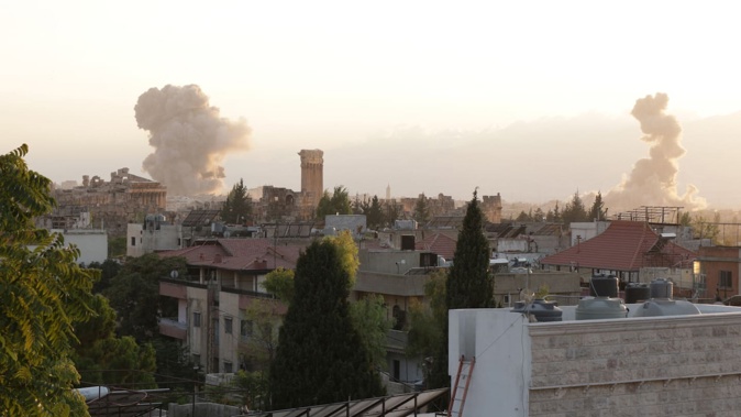 Smoke billows from the site of an Israeli airstrike on the Lebanese city of Baalbeck in the Bekaa valley on September 23, 2024. Photo / AFP