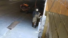 Police release CCTV footage believed to show Marokopa man Tom Phillips and one of his children breaking in to a building in Piopio on Wednesday morning. Photo / Supplied