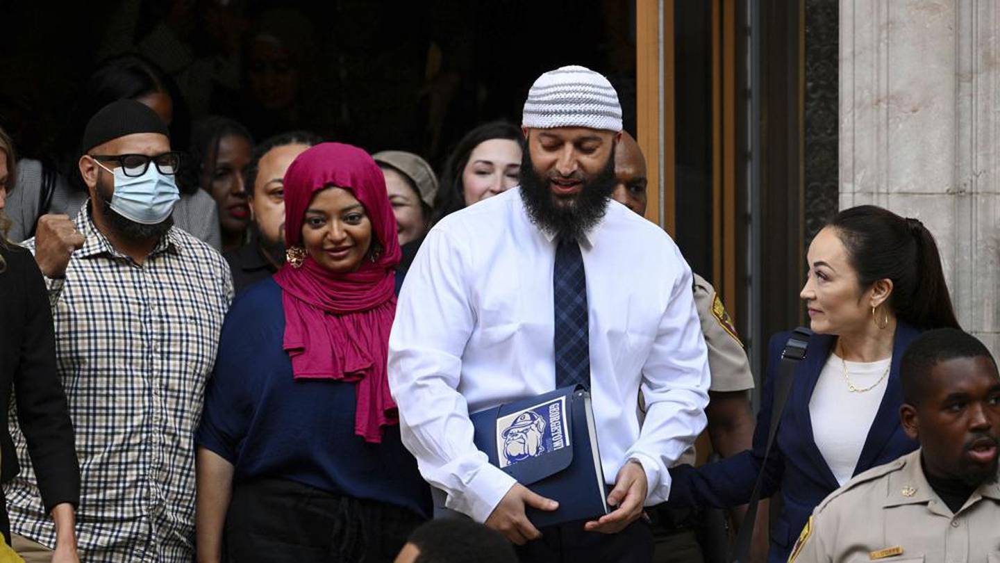 Adnan Syed leaves the courthouse after a hearing in Baltimore, United States. Photo / AP