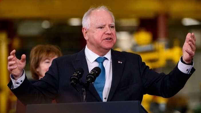 Democratic presidential candidate Kamala Harris has selected Minnesota Governor Tim Walz to be her running mate. Photo / Getty Images