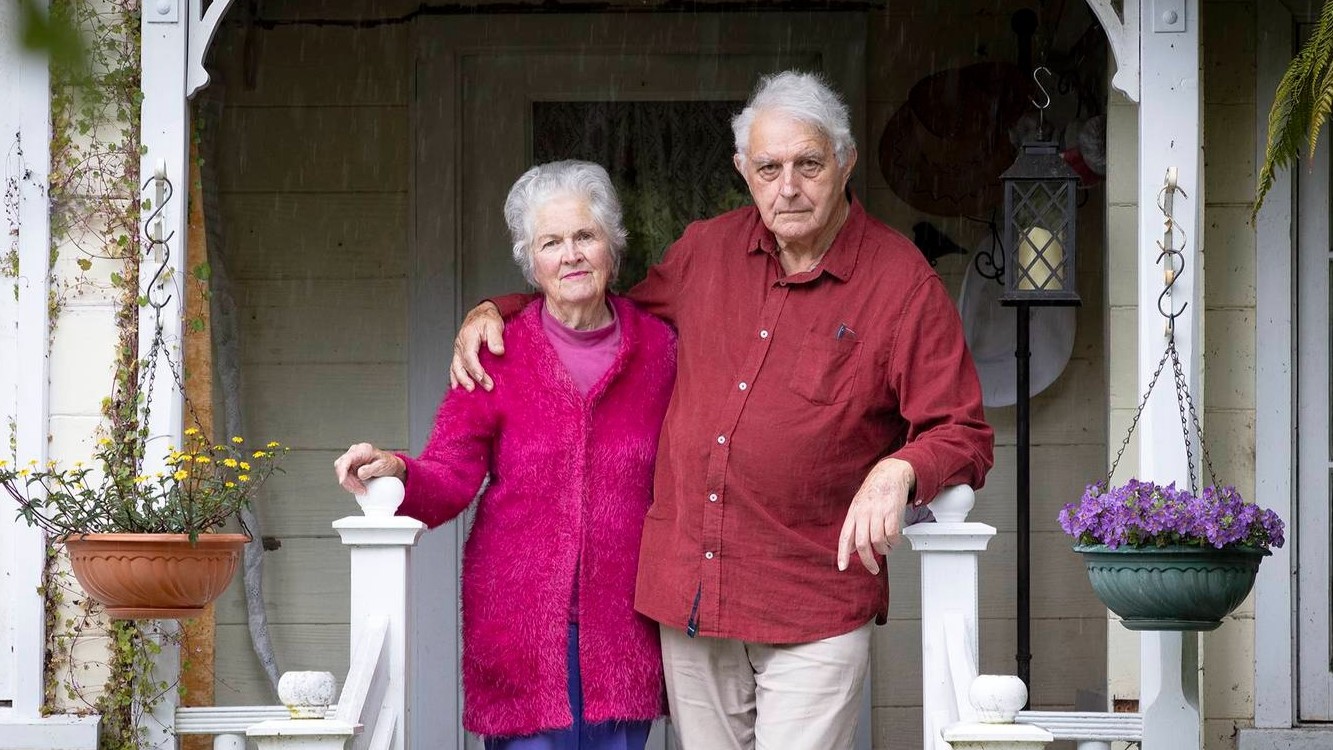 Tarawera residents Margaret and Owen Dawe at their cottage. Photo / Andrew Warner