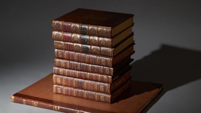 A complete set of the three official publications of Cook's Voyages in first editions, published between 1773 and 1784, is going under the hammer. Photo / Supplied